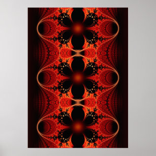Poster Ruban floral Art fractal Abstrait