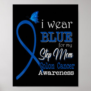 Poster Ruban Je Porte Bleu Pour Pas Maman Colon Cancer Aw