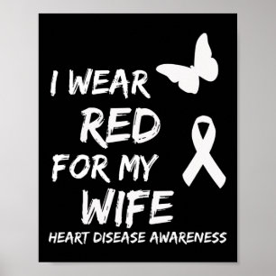 Poster Ruban Je Porte Le Rouge Pour Ma Femme Pour La Sens