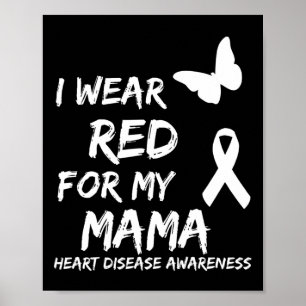Poster Ruban Je Porte Le Rouge Pour Ma Maman Pour La Sens