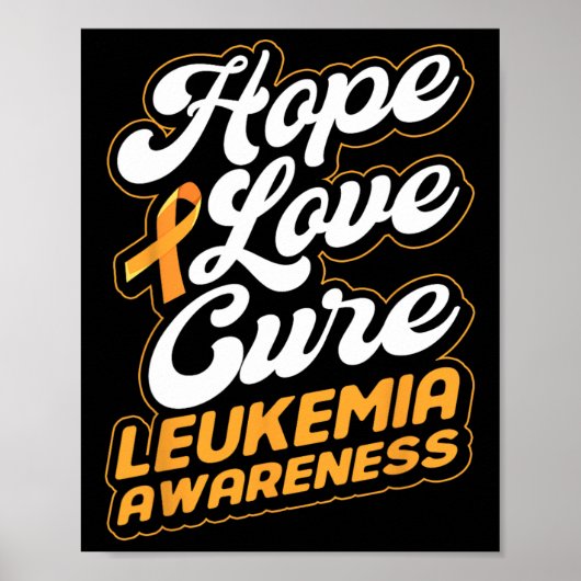 Poster Ruban Love Cure Support Leukemia Sensibilisation (Devant)