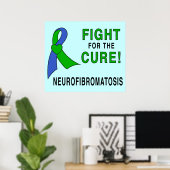 Poster Ruban Neurofibromatose : Lutte pour la guérison ! (Bureau à domicile)