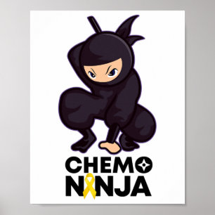 Poster Ruban Ninja Chimiothérapie Cancer de l'Enfance 1 