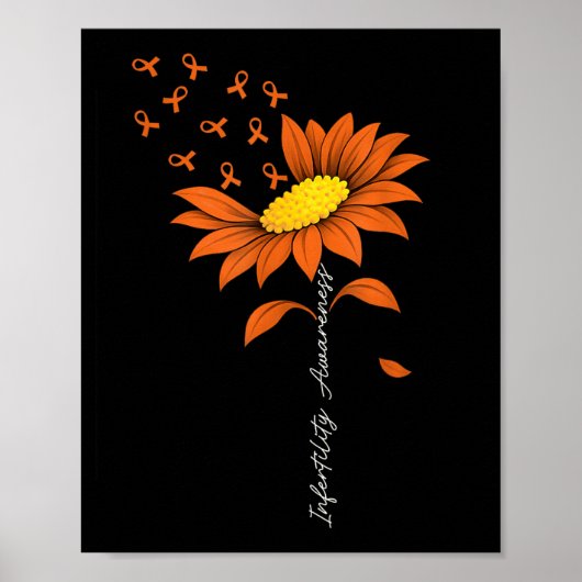 Poster Ruban orange de sensibilisation à l'infertilité Su (Devant)