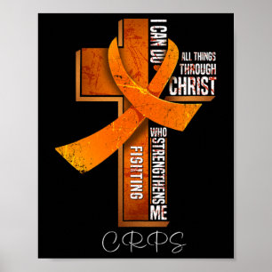 Poster Ruban orange de sensibilisation Crps Croix chrétie