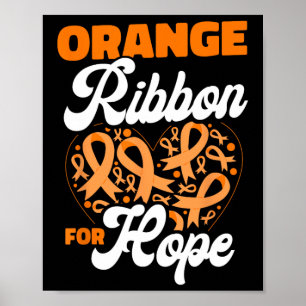 Poster Ruban orange pour l'espoir de sensibilisation au c