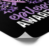 Poster Ruban papillon de sensibilisation à l'épilepsie (Coin)