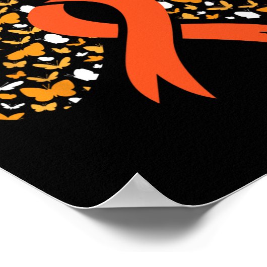 Poster Ruban Papillon Leucémie Sensibilisation Survivant (Coin)