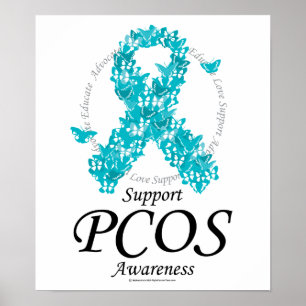 Poster Ruban PCOS De Papillons