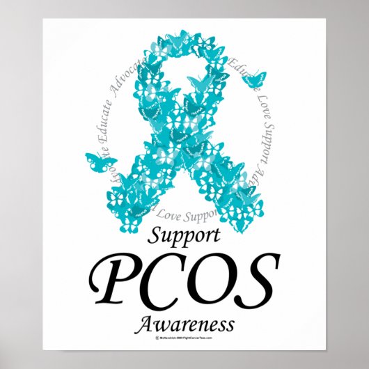 Poster Ruban PCOS De Papillons (Devant)