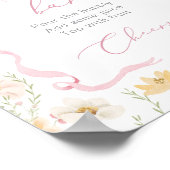 Poster Ruban rose Bow Fleur sauvage Momosa bar aquarelle (Coin)