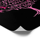 Poster Ruban rose Cancer du sein Survivant Hope Faith Lov (Coin)