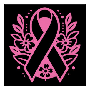 Poster Ruban Rose de Sensibilisation au Cancer du Sein