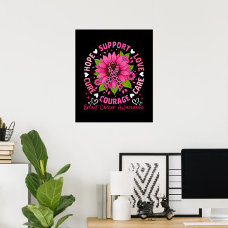 Poster Ruban Rose de Sensibilisation au Cancer du Sein To
