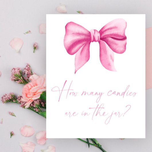 Poster Ruban rose - devinez combien de bonbons dans le po