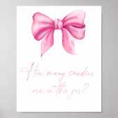 Poster Ruban rose - devinez combien de bonbons dans le po (Devant)