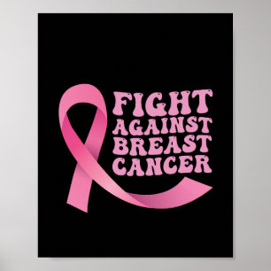 Poster Ruban Rose Femmes Sensibilisation au Cancer du Sei