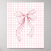 Poster Ruban rose sur gingham (Devant)
