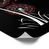 Poster Ruban Rouge Dandelion Maladie cardiaque Cancer du (Coin)