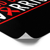 Poster Ruban rouge du guerrier du cancer du sang (Coin)