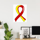 Poster Ruban rouge jaune de l'hépatite C 3 (Bureau à domicile)