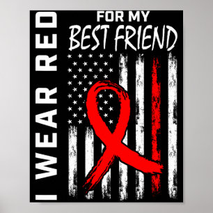 Poster Ruban Rouge Pour Mon Meilleur Ami Sensibilisation 