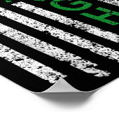 Poster Ruban Vert De La Santé Mentale Drapeau États-Unis (Coin)