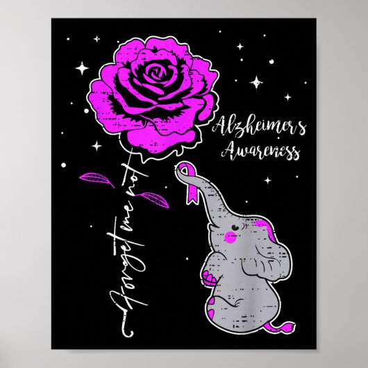 Poster Ruban Violet de Sensibilisation à Alzheimer pour E (Devant)
