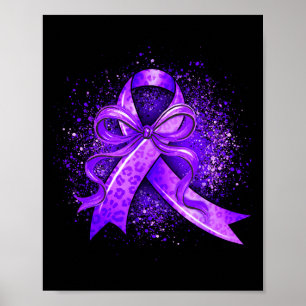 Poster Ruban violet de sensibilisation à la maladie d'Alz