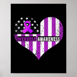Poster Ruban Violet de Sensibilisation à la Toxicomanie