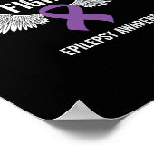 Poster Ruban Violet de Sensibilisation à l'Épilepsie - Se (Coin)