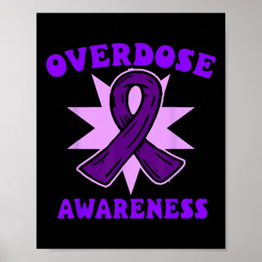 Poster Ruban Violet de Sensibilisation au Surdosage de Dr (Devant)
