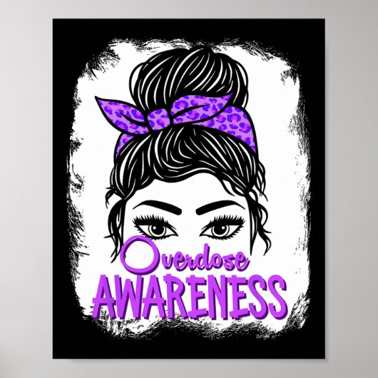 Poster Ruban Violet de Sensibilisation au Surdosage Dépen (Devant)