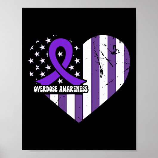 Poster Ruban Violet de Sensibilisation au Surdosage Dépen (Devant)
