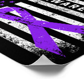 Poster Ruban Violet de Sensibilisation au Surdosage Drape (Coin)
