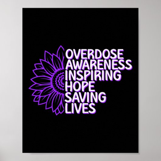 Poster Ruban Violet de Sensibilisation au Surdosage et à (Devant)