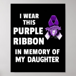 Poster Ruban Violet de Sensibilisation En Mémoire de Ma F