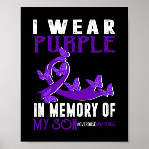 Poster Ruban violet en mémoire de mon fils sensibilisatio