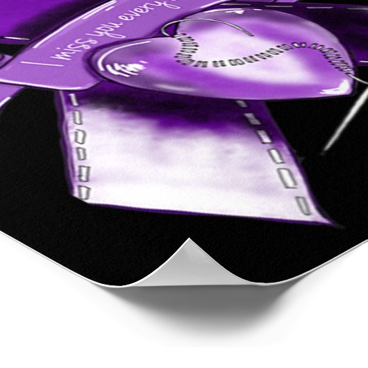 Poster Ruban violet Graphique de sensibilisation (Coin)