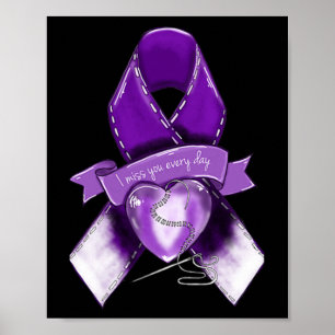 Poster Ruban violet, graphique de sensibilisation à la su