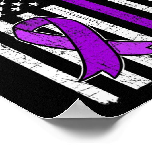 Poster Ruban Violet. Sensibilisation aux surdoses 5 (Coin)