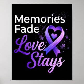 Poster Ruban violet souvenirs s'estompent l'amour reste a