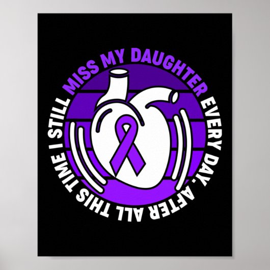 Poster Ruban Violet Surdosage Sensibilisation Fille Manqu (Devant)