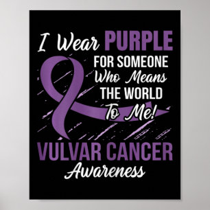 Poster Ruban Vulvar Cancer Quelqu'Un Qui Veut Dire Monde
