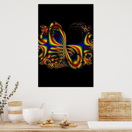 Poster Rubans | Arc-en-ciel Fractal Art (Cuisine)