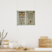 Poster Rubans de campagne et relevé de service (Cuisine)