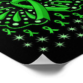 Poster Rubans de papillon de sensibilisation à la santé m (Coin)