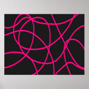 Poster Rubans Magenta en noir