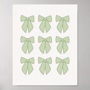 Poster Rubans Vert Pastel Coquette
