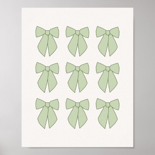 Poster Rubans Vert Pastel Coquette (Devant)